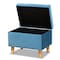 Baxton Studio Elias Modern and Contemporary Sky Blue Velvet Fabric and Oak Brown Finished Wood Storage Ottoman 178-11319-Zoro - alternate 8